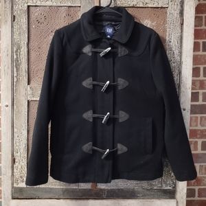 Wool Blend Lined Toggle/zipper closure Coat